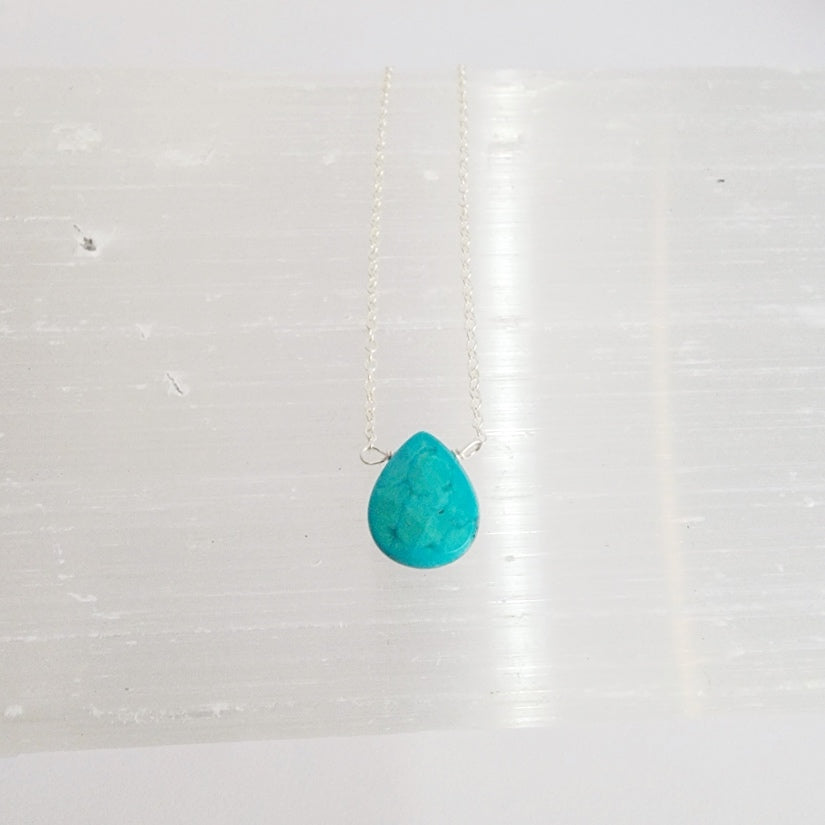 sterling silver and turquoise gemstone necklace