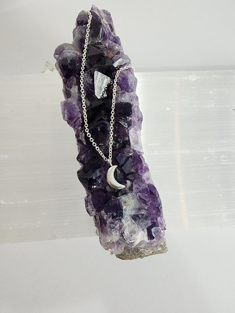 Sterling Silver La Luna Moon Charm Necklace / ready to ship
