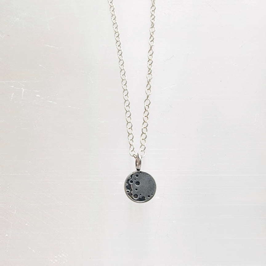 Full Moon Layering Necklace in Sterling Silver; Celestial Jewelry / ready to ship