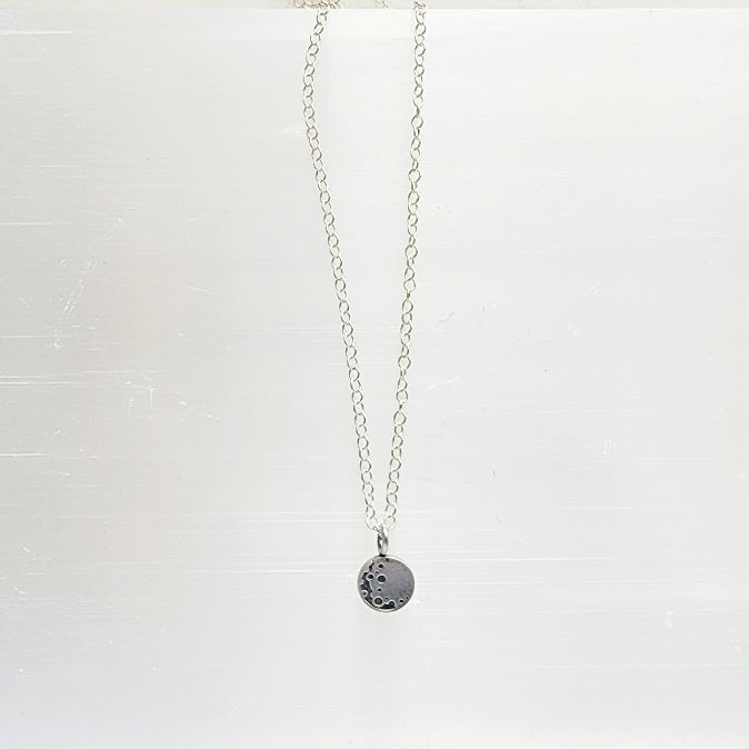Full Moon Layering Necklace in Sterling Silver; Celestial Jewelry / ready to ship