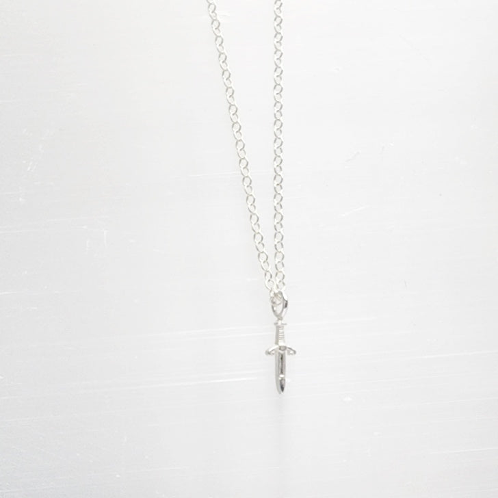 Danity Sword Layering Necklace in Sterling Silver / Ready to ship