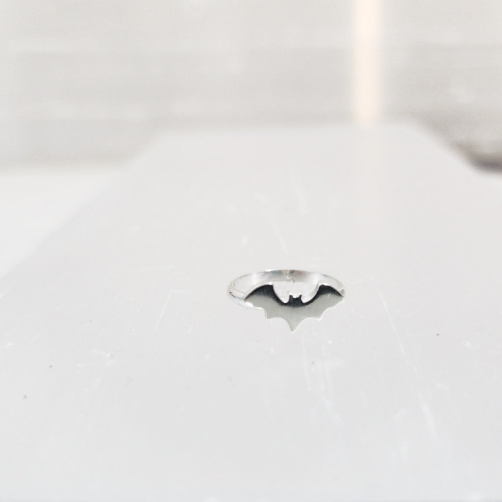 bat stacking ring in sterling silver
