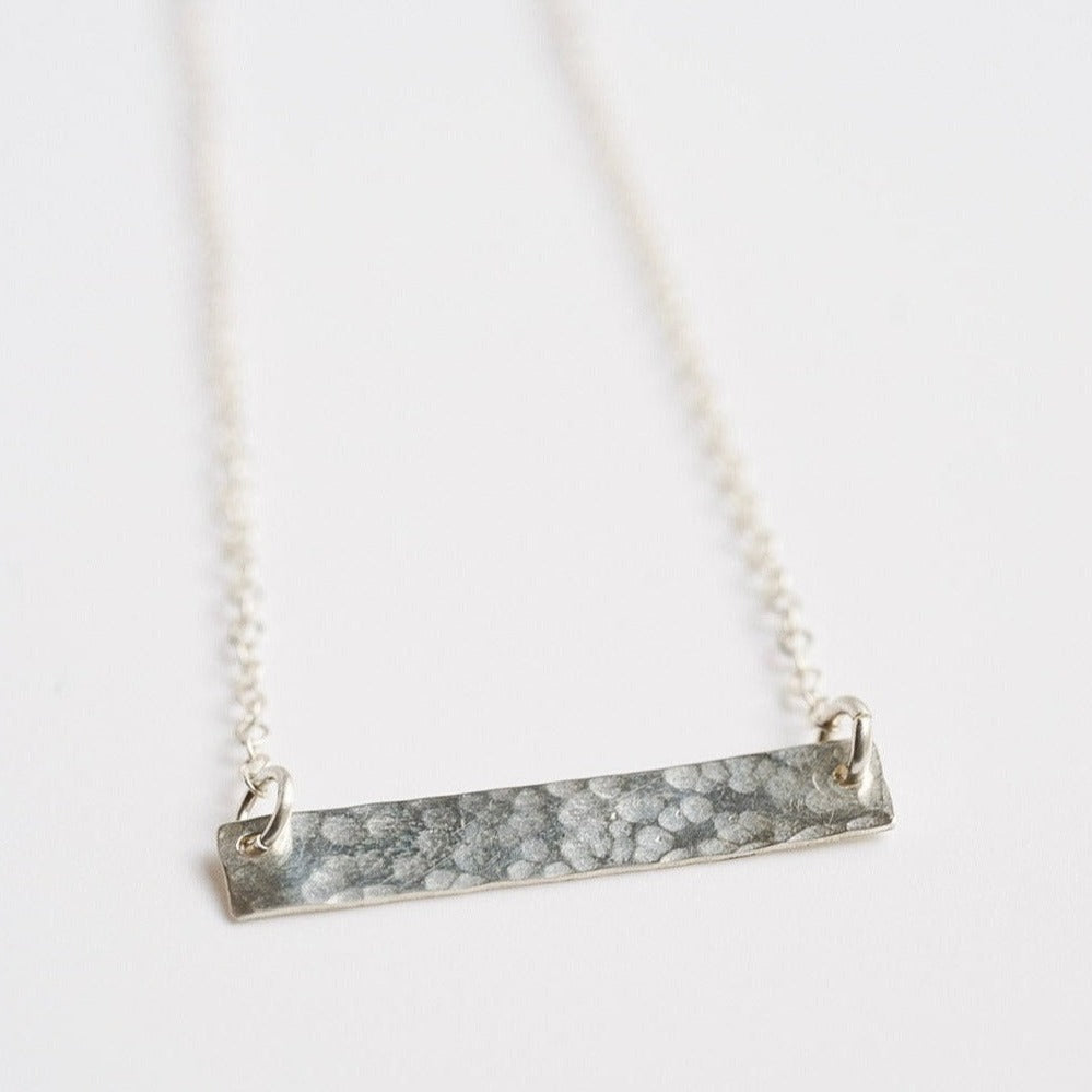 Hammered Bar Necklace - Choose Your Metal / ready to ship