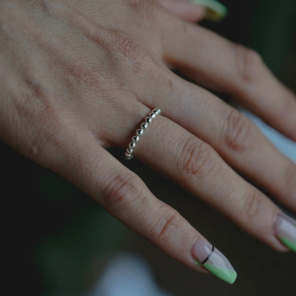 Large Ball Stacking Ring in Sterling SIlver