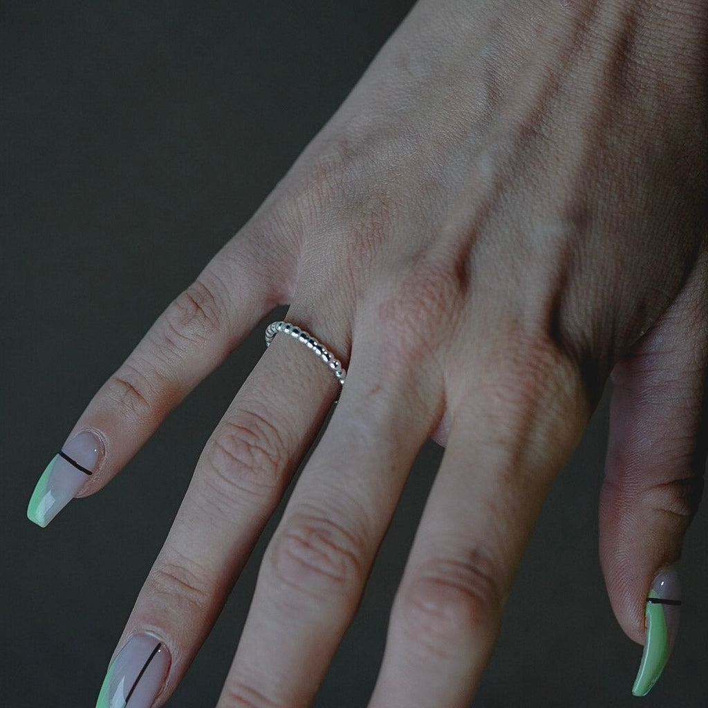 Small Ball Stacking Ring in Sterling Silver