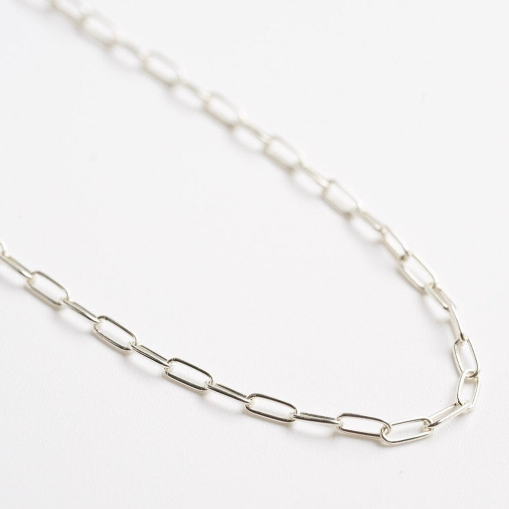 Sterling Silver Paperclip Necklace - Choose Size