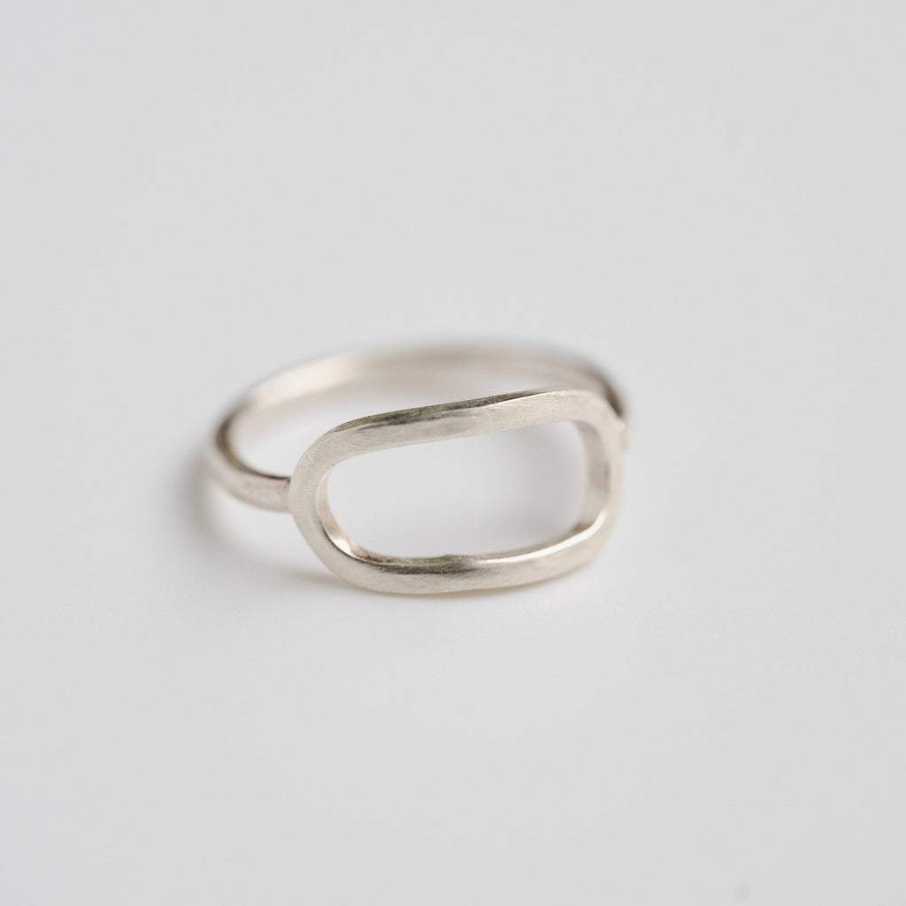 Large link stacking ring in sterling silver