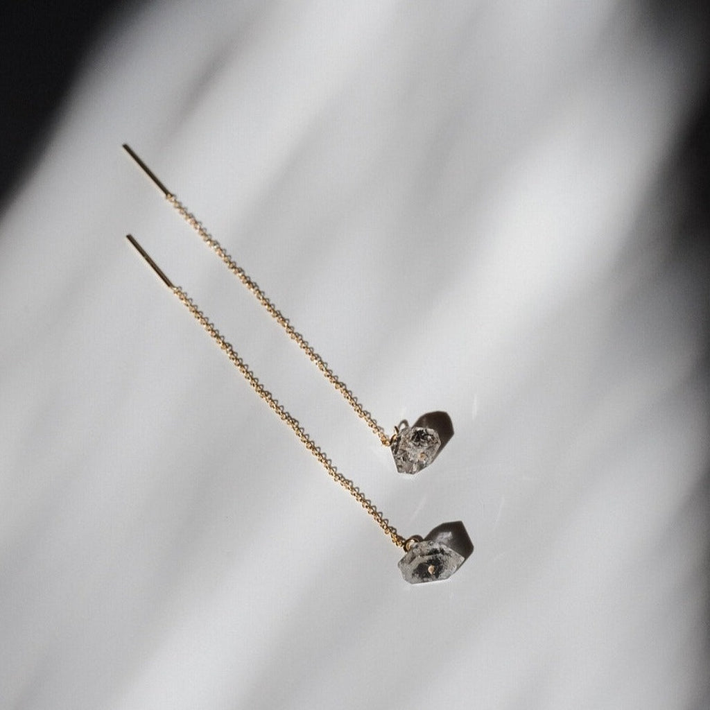 Quartz GemstoneThreader Earrings - Choose your Metal