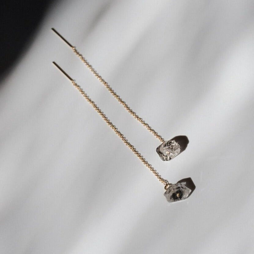 Quartz GemstoneThreader Earrings - Choose your Metal