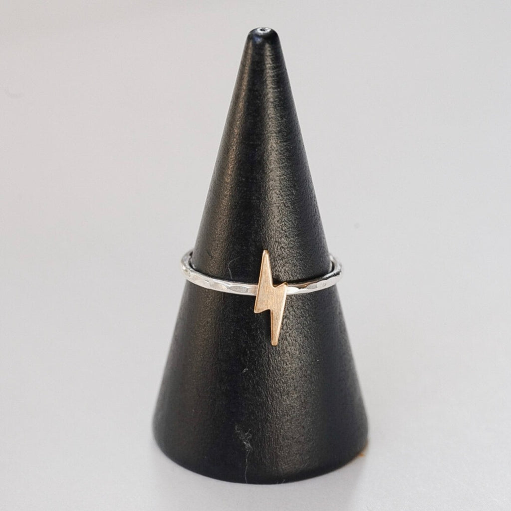 Lightning Bolt Stacking Ring in Mixed Metal