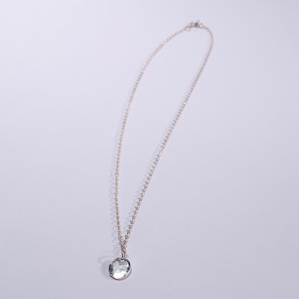 sterling silver recycled pebble necklace