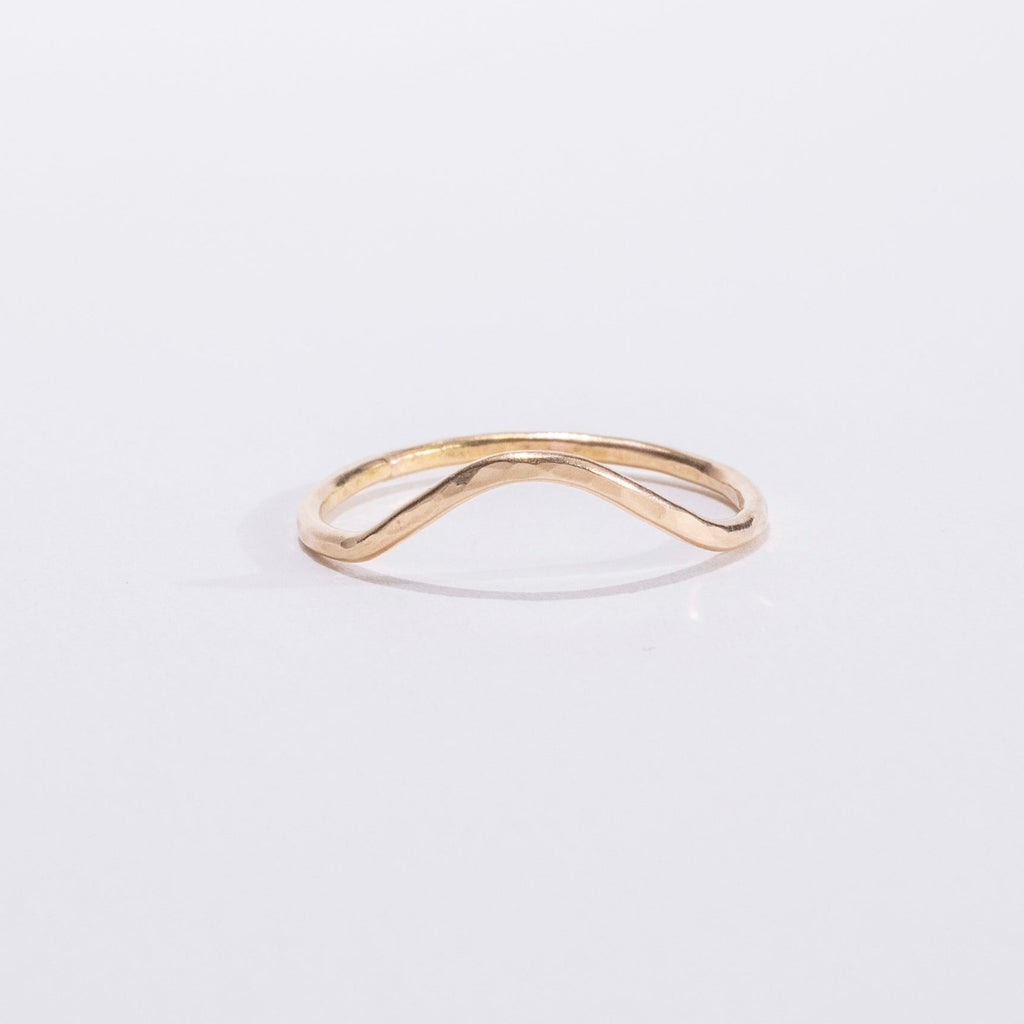 Hammered Curve Stacking Ring in 14 Karat Yellow Gold