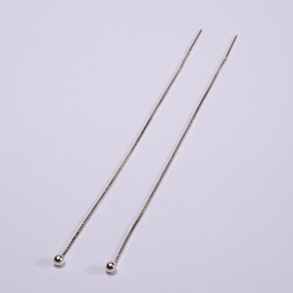 extra long sterling silver threader earrngs
