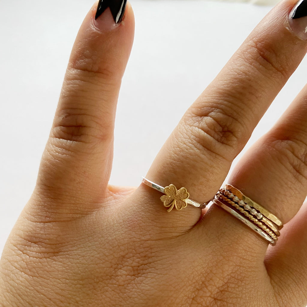 Shamrock Clover Stacking Ring