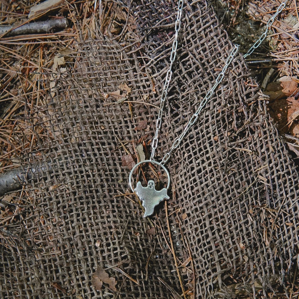 sterling silver ghost necklace