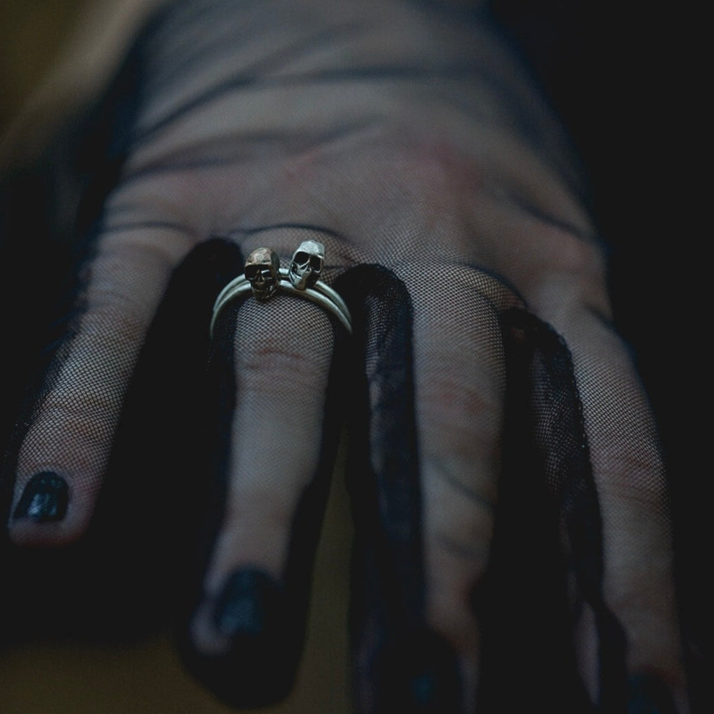 Petite Skull Stacking Ring in  / Sterling Silver or Mixed Metal