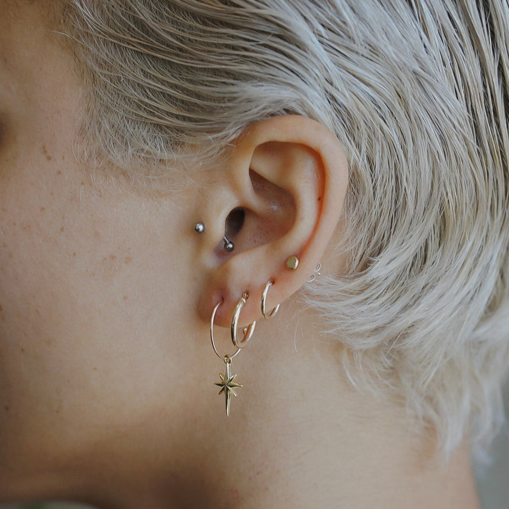 Starburst Hoop Earrings in 14 Karat Gold Fill