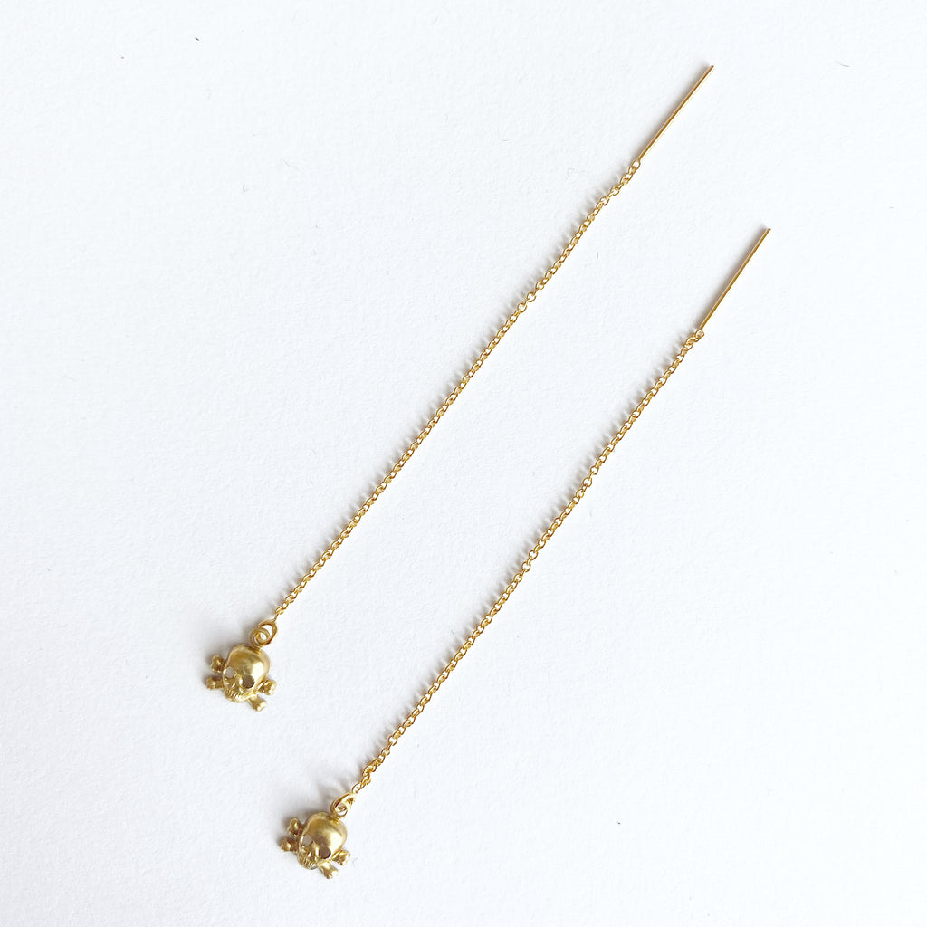 skull threader earrings
